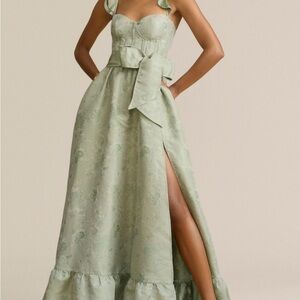 V. Chapman | Dresses | V Chapman Veronica Corset Ruffle Side Slit Dress |  Poshmark